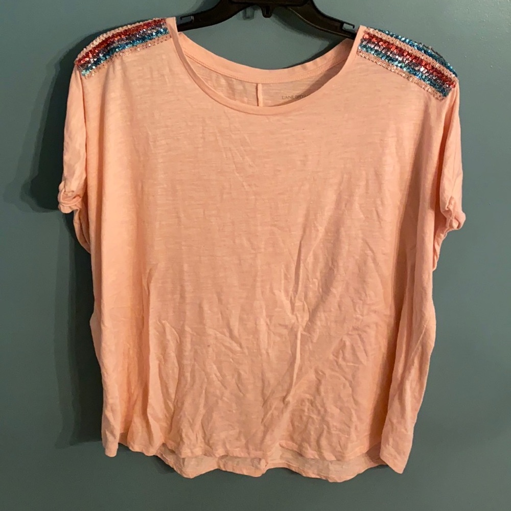 Sequin shoulder tee